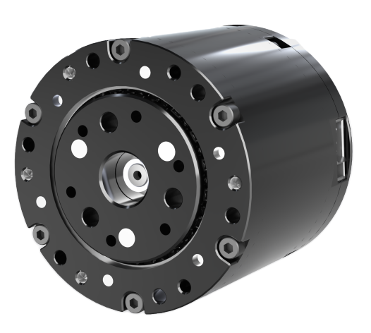 MGA-PJ-43-10-40 integrated planetary joint actuator, three-quarter product view on a white background.